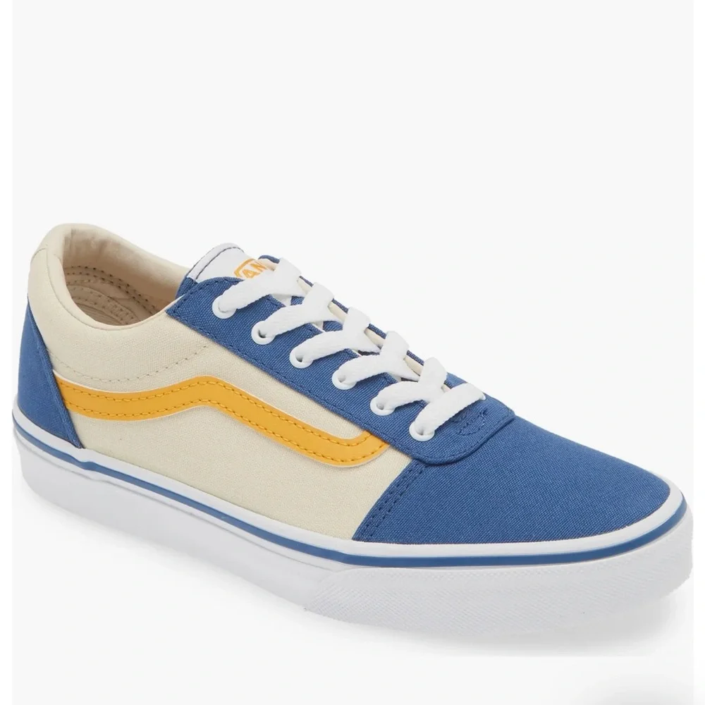 Vans Blue, Cream & Yellow Kids' Low Top Sneakers